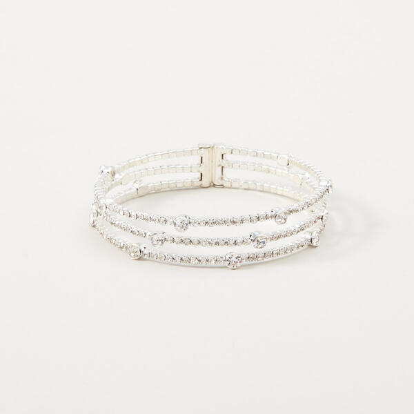 Rosa Rhinestones Floating Rows Multi-Strand Bracelet - image 