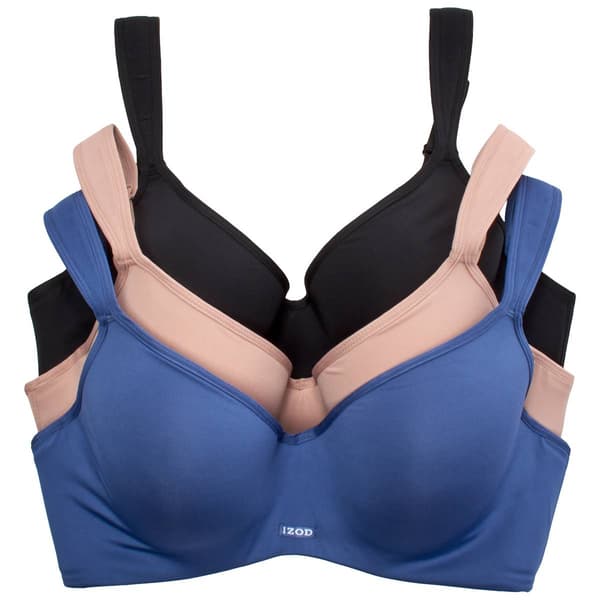 Plus Size Juniors IZOD 3pk Hidden Wire Free Bras-503054XABV