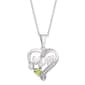 Gianni Argento Peridot & White Sapphire Mom Pendant Necklace - image 1