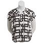 Como Blu Roll Sleeve 2 Pocket Geometric Henley Blouse - image 1