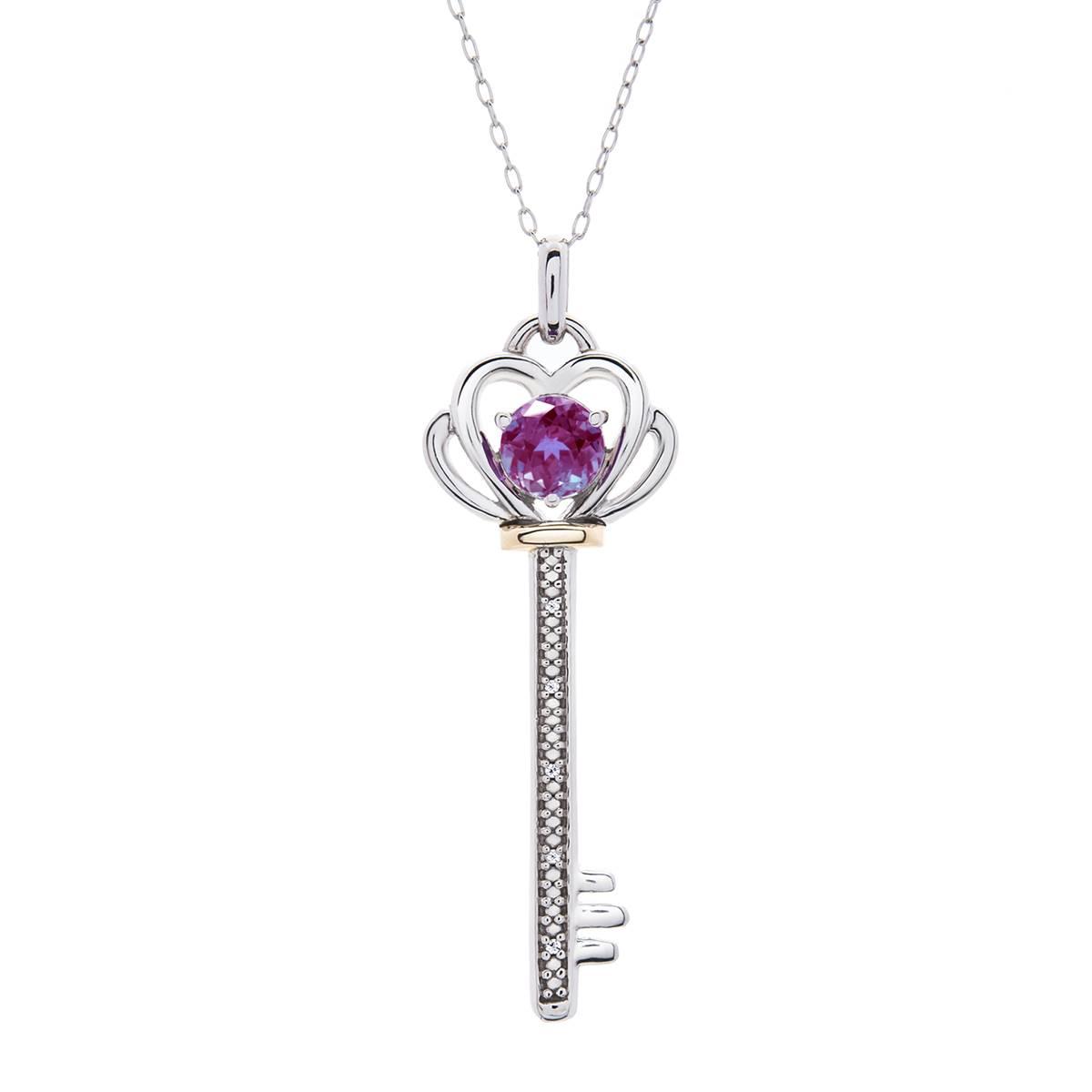 Gemstone Classics™ Alexandrite Diamond Key Pendant