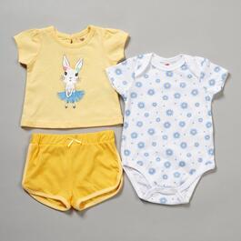 Baby Girl &#40;NB-9M&#41; Mini Hop 3pc. Bunny w/ Tutu Top & Shorts Set