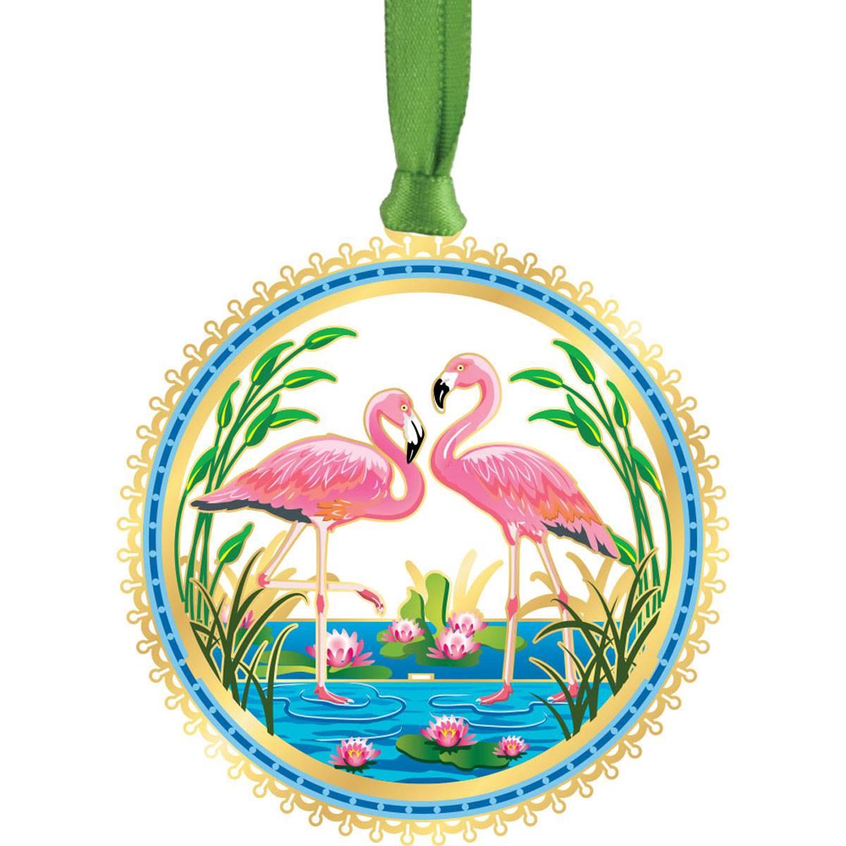 Beacon Design Pink Flamingo Scape Ornament