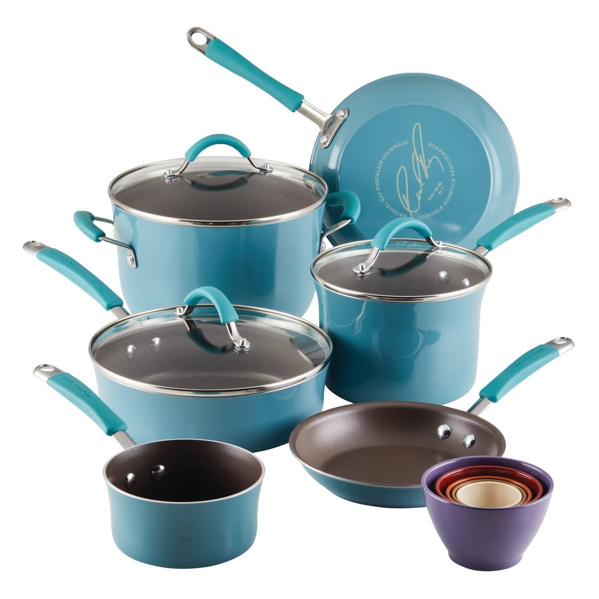 Rachael Ray 14pc. Cucina Nonstick Cookware & Measuring Cup...
