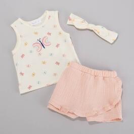 Baby Girl &#40;12-24M&#41; Rene Rofe&#40;R&#41; 3pc. Butterfly Top & Shorts Set