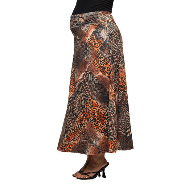 Womens 24/7 Comfort Apparel Patchwork Maternity Maxi Skirt