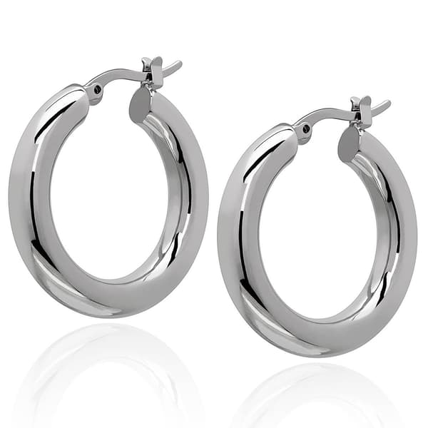 Gianni Argento 5x30mm Chunky Hoop Earrings - image 