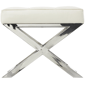 9th & Pike® Modern White Leather Ottoman Stool - image 3