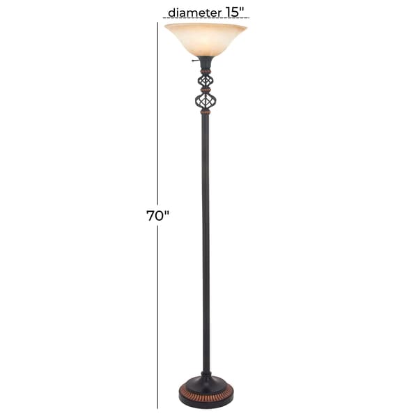 9th & Pike&#174; Black Metal Traditional Torchiere Floor Lamp