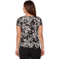 Womens Emaline Key Items Short Sleeve Laced Neck Floral Blouse - image 2