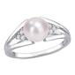 Gemstone Classics&#40;tm&#41; Pearl & Diamond Split-Shank Ring - image 1