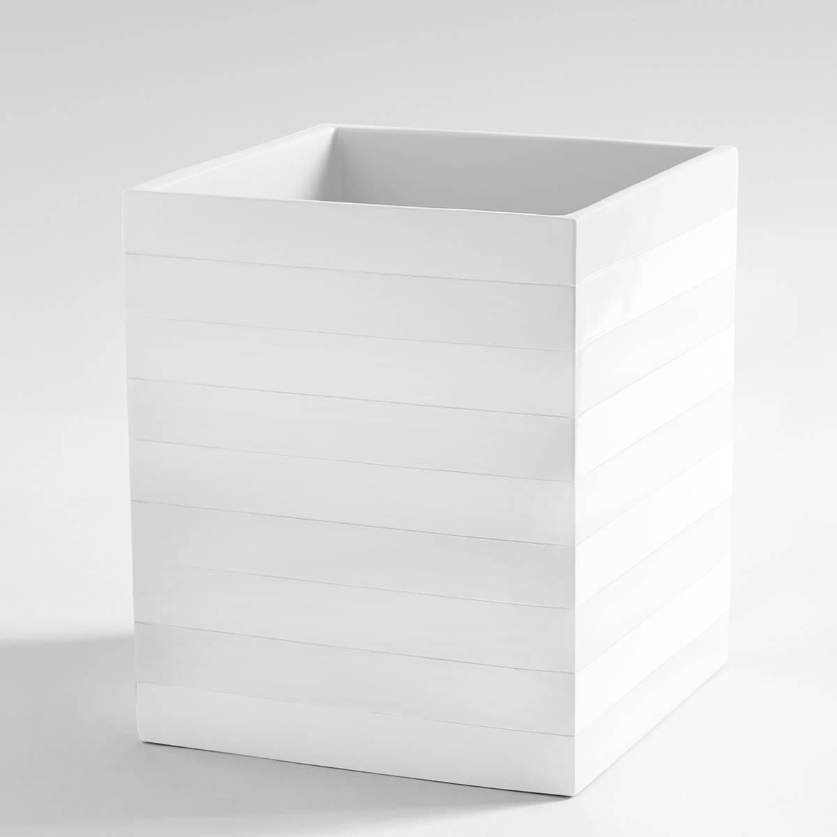 Cassadecor White Lacquer Stripe Bath Accessories -...