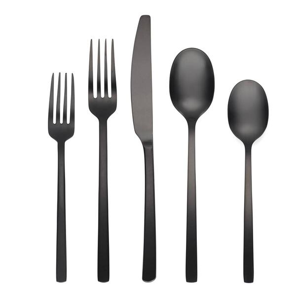 Cambridge&#40;R&#41; Beacon Black Satin 20pc. Flatware Set - image 