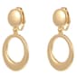Design Collection Gold-Tone Drop Hoop Clip On Earrings - image 1