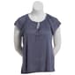 Womens French Laundry Flutter Sleeve Solid w/Crochet Trim Blouse - image 1