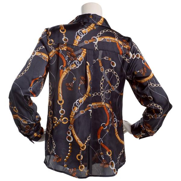 Juniors A. Byer Chain Portofino Button Up Blouse