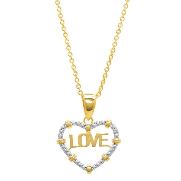 Accents by Gianni Argento Love Script Inside Heart Pendant - image 