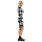 Juniors Jolie &amp; Joy Plaid Faux Button Long Sleeve A-Line Dress - image 4