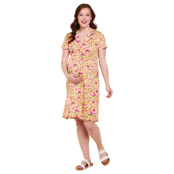 Womens Due Time Short Sleeve Ditsy Floral Maternity Dress