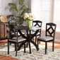 Baxton Studio Nesa Modern Dark Brown Wood 5pc. Dining Set - image 8