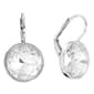 Athra Silver Plated Round Clear Crystal Drop Earrings - image 1