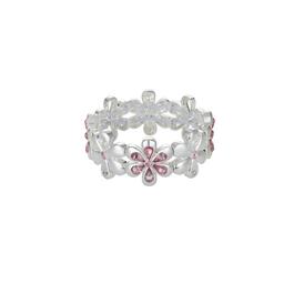 Gloria Vanderbilt Silver-Tone Light Rose Flower Stretch Bracelet