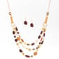 Ashley Cooper(tm) 3 Row Beaded Necklace & Earring Set - image 1