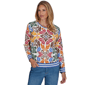 Womens Ruby Rd. Game of Luxe Floral Damask Sweater - image 1