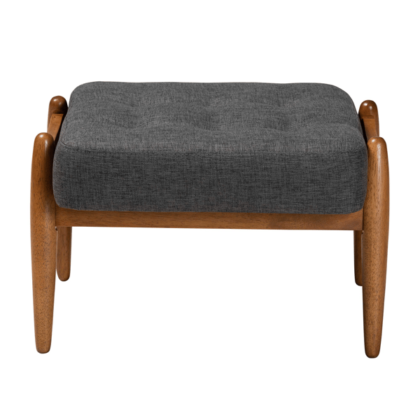 Baxton Studio Jeanine Japandi Wood Ottoman Footstool