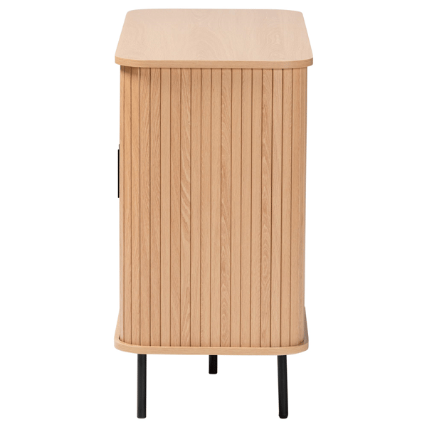 Baxton Studio Lucia Fluted Wood Storage Cabinet