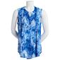 Womens Notations Sleeveless Paisley Embossed Pleated Knit Blouse - image 1