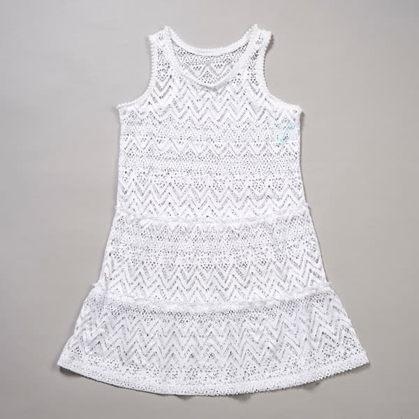 Girls (7-16) Breaking Waves Sleeveless Pom Pom Cover-Up - image 