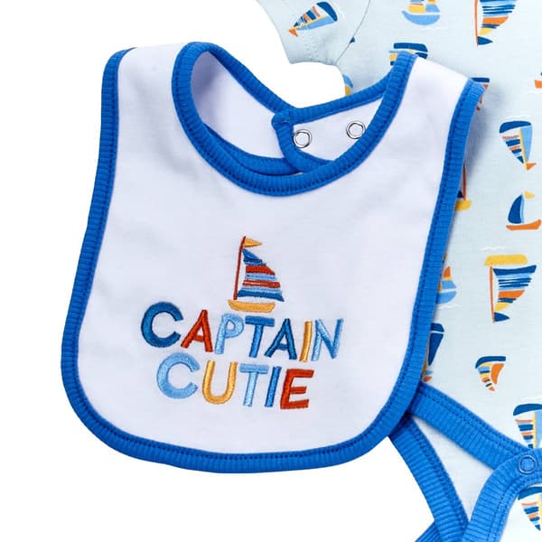 Baby Boy (NB-9M) Baby Gear® 3pc. Sailboat Bodysuit & Jogger Set