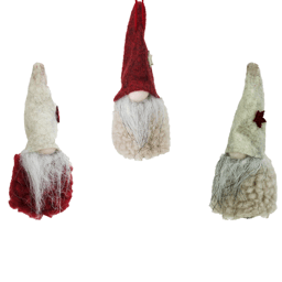 Northlight 3pk. Plush Gnome Hanging Christmas Ornaments