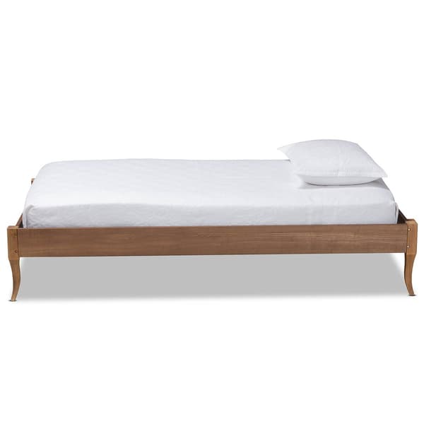 Baxton Studio Marieke Ash Walnut Wood Twin Platform Bed Frame