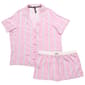 Juniors Steve Madden Candy Strip Notch Collar Pajama Set - image 1