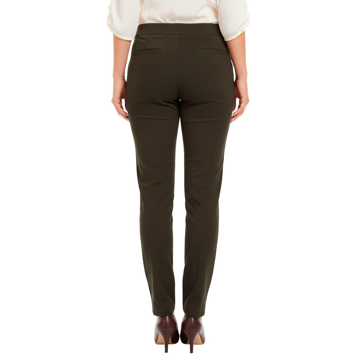 Plus Size Briggs Solid Elastic Waist Welt Pocket Pants