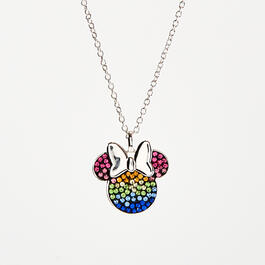 Silver Plated Minnie Mouse Rainbow Necklace