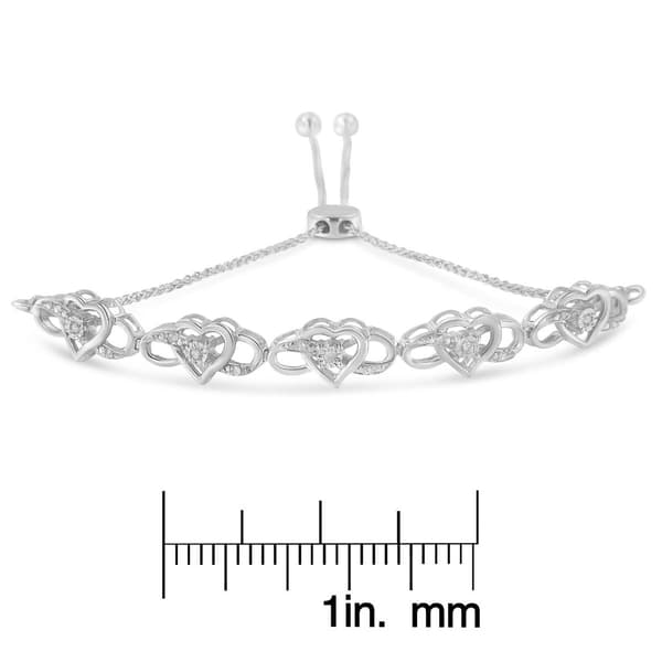 Diamond Classics&#8482; Sterling Silver Diamond & Woven Bolo Bracelet