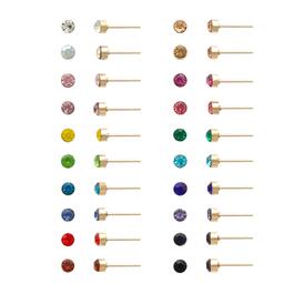 Ashley 20pr. Multi-Colored Glass Stone Earrings Set
