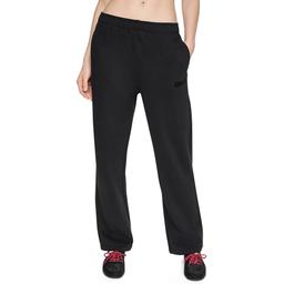 Womens DKNY Sport High Rise Open Leg Fleece Pants