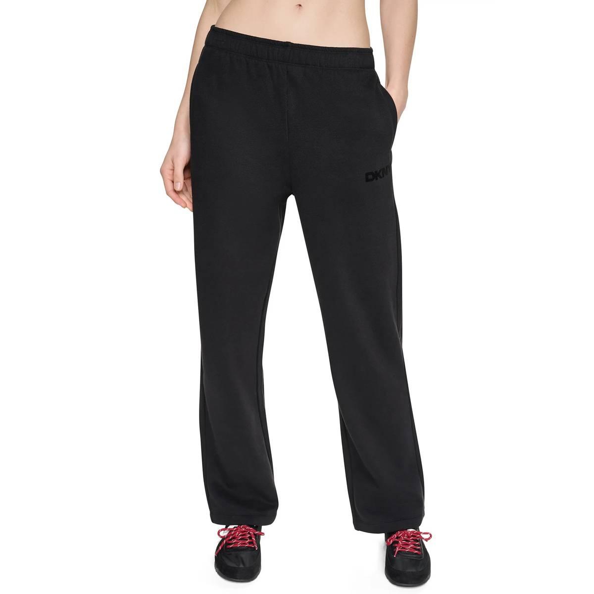 Womens DKNY Sport High Rise Open Leg Fleece Pants