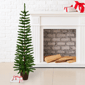 Santa''s Workshop 5ft. Pre-Lit Warm White Green Slim Potted Tree - image 3