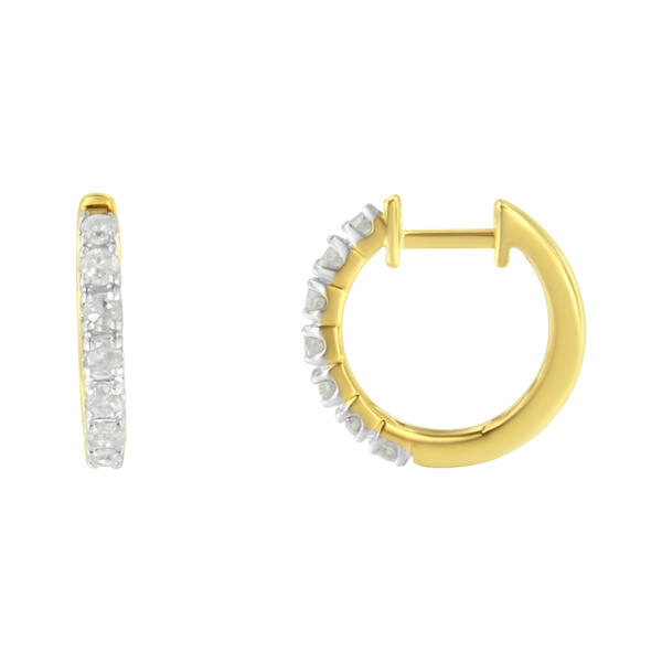 Diamond Classics&#40;tm&#41; 10kt. Yellow Gold Diamond Huggy Earrings - image 