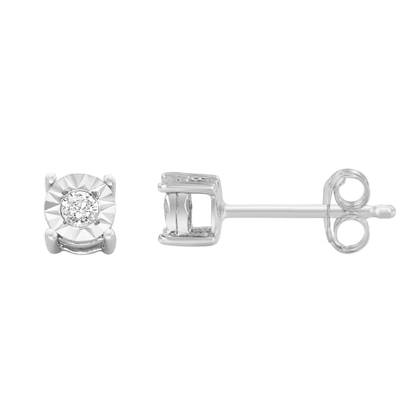 Diamond Classics&#40;tm&#41; Sterling Silver 1/10ctw. Stud Earrings - image 