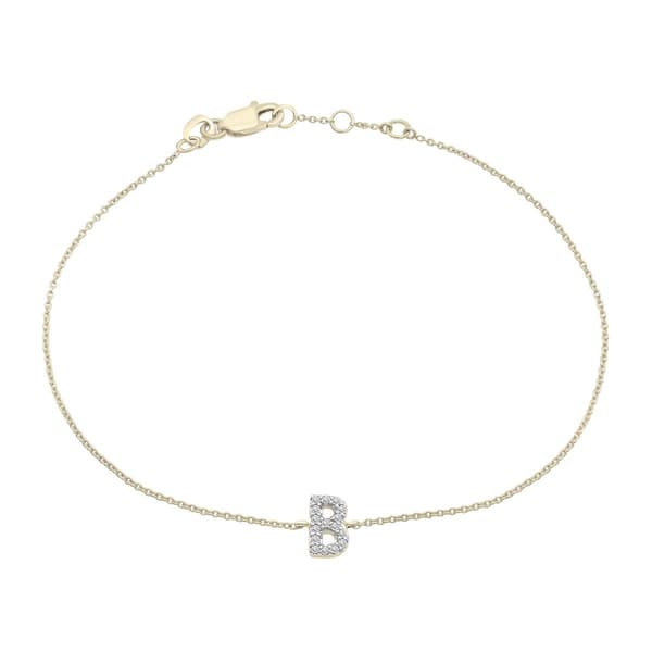 Diamond Classics&#40;tm&#41; 1/20ctw. Diamond Initial B Bracelet - image 