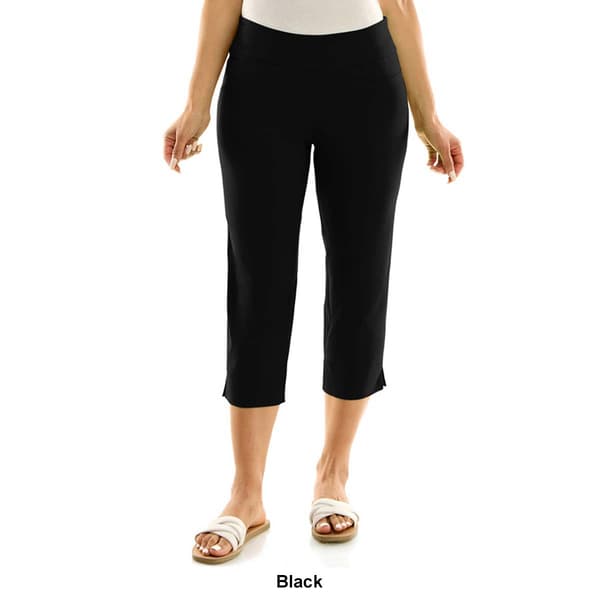 Plus Zac & Rachel Solid Millennium Pull On Cropped Pants