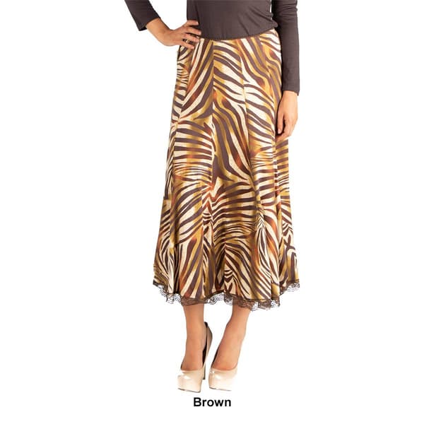 Womens 24/7 Comfort Apparel Midi Length A-Line Skirt