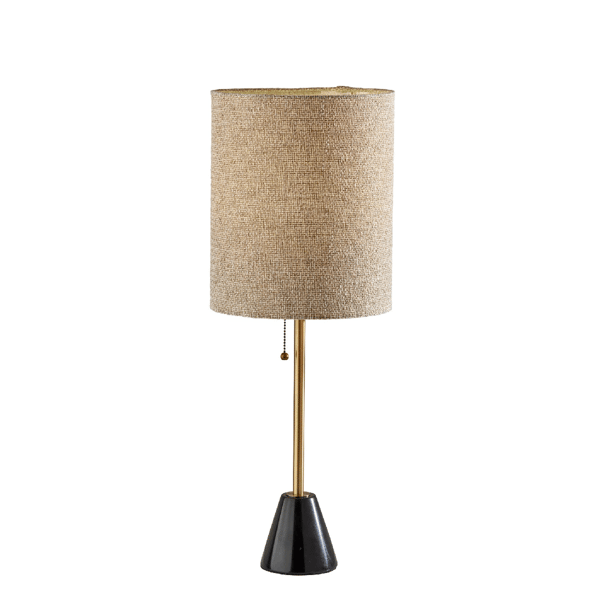 HomeRoots 28in. Black & Gold Marble & Metal Table Lamp