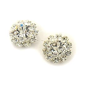 Rosa Rhinestones Floral Stud Earrings - image 